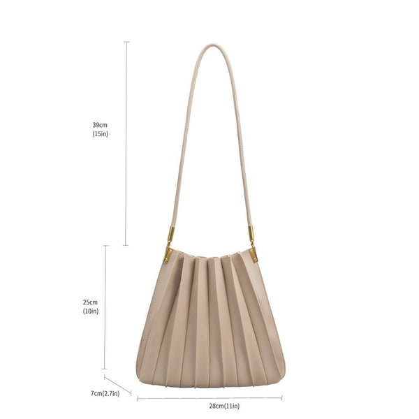 Carrie Pleated Vegan Shoulder Bag - Hyperbole