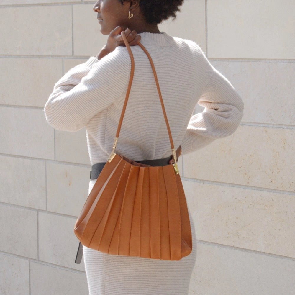 Carrie Pleated Vegan Shoulder Bag - Hyperbole