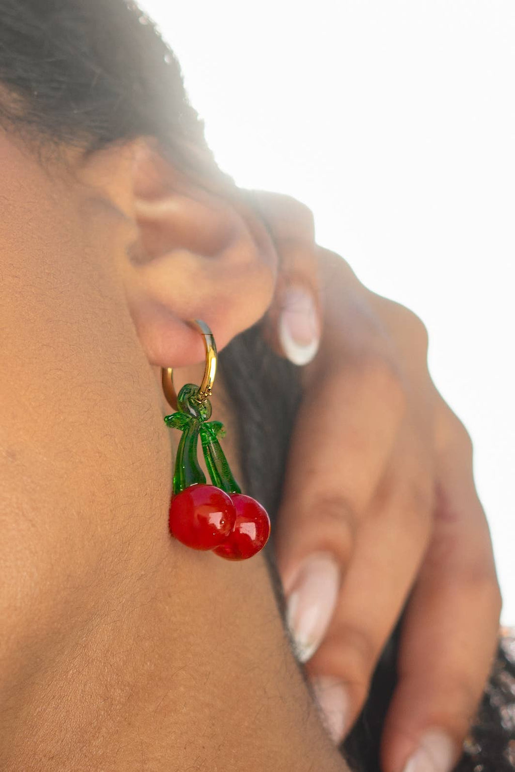 Cherry Red Fruit Loop Hoops - Hyperbole
