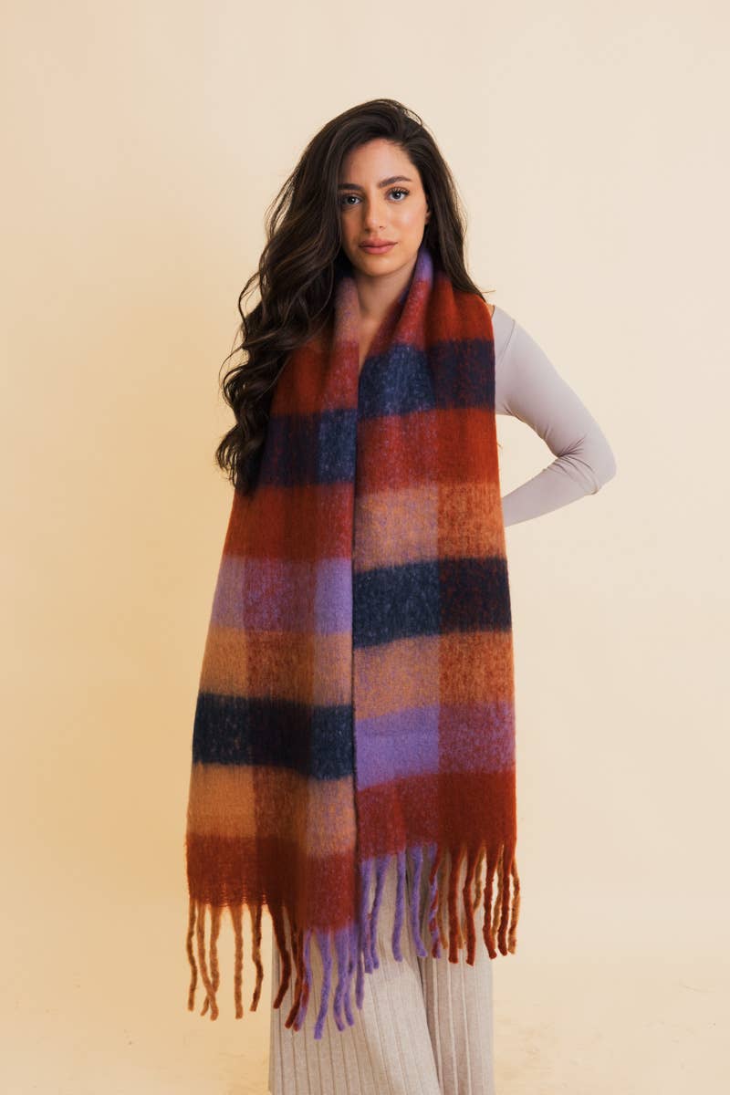 Cozy Oversized Fringe Scarf - Hyperbole