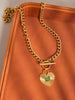 Flânerie by MAIQ - Après 18K Gold Non-Tarnish Green Heart Chain Necklace - Hyperbole
