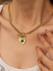 Flânerie by MAIQ - Après 18K Gold Non-Tarnish Green Heart Chain Necklace - Hyperbole