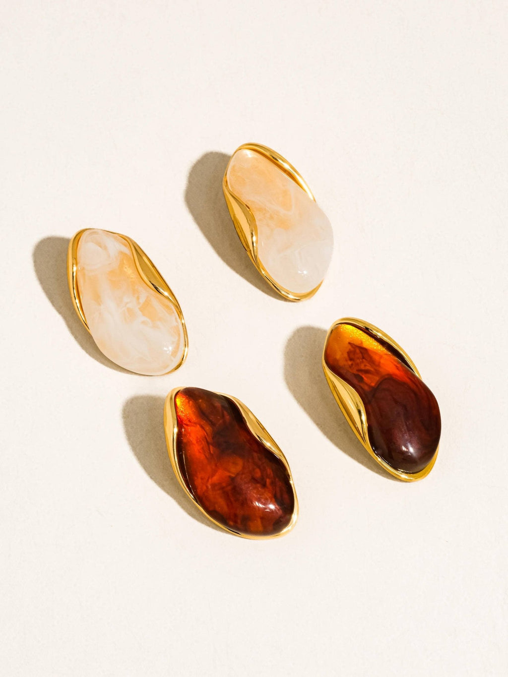 Flânerie by MAIQ - Maélie 18K Gold Non-Tarnish Resin Drop Earrings - Hyperbole