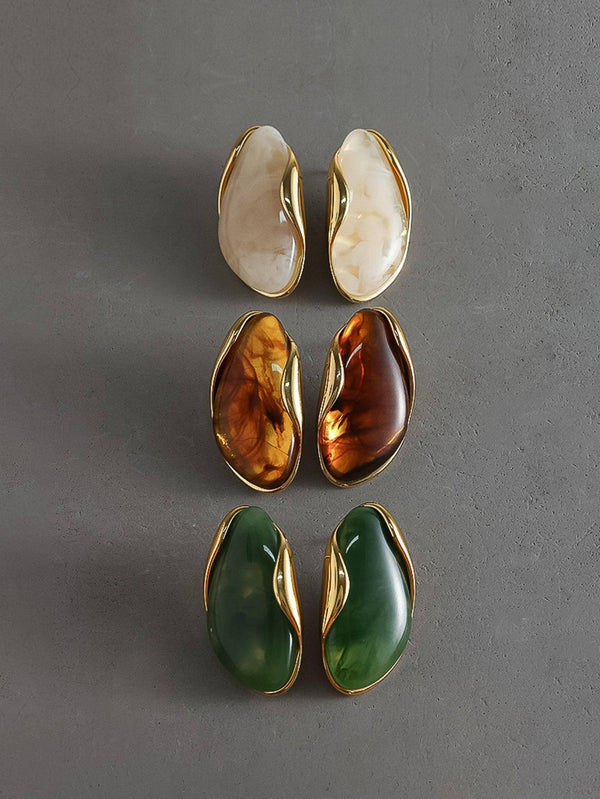 Flânerie by MAIQ - Maélie 18K Gold Non-Tarnish Resin Drop Earrings - Hyperbole