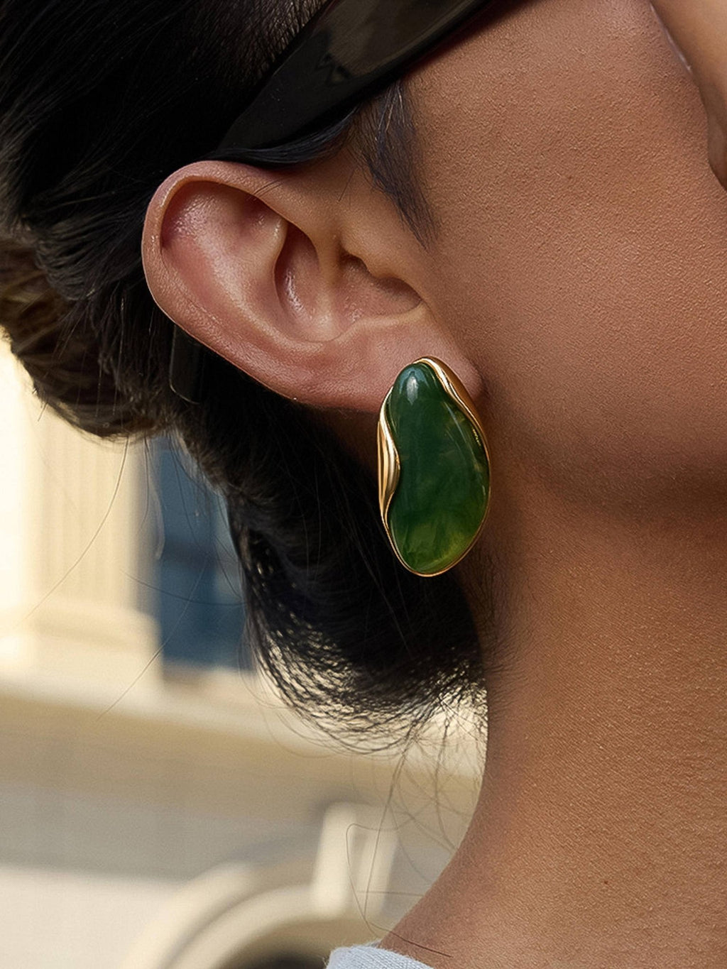 Flânerie by MAIQ - Maélie 18K Gold Non-Tarnish Resin Drop Earrings - Hyperbole