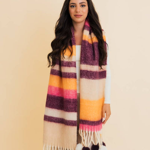 Pom Pom Tassel Scarf - Hyperbole