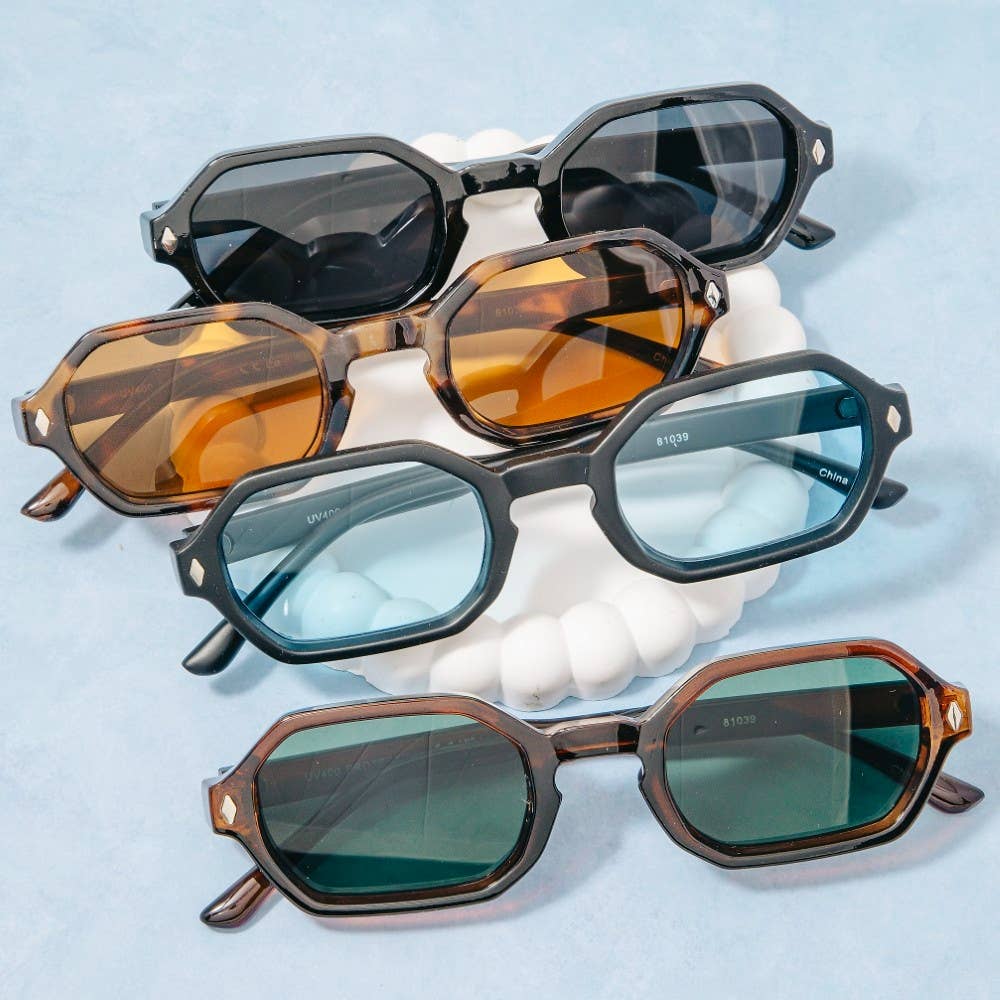 Sunglasses | Geometric Frame | Acetate | 100% UV Protection - Hyperbole