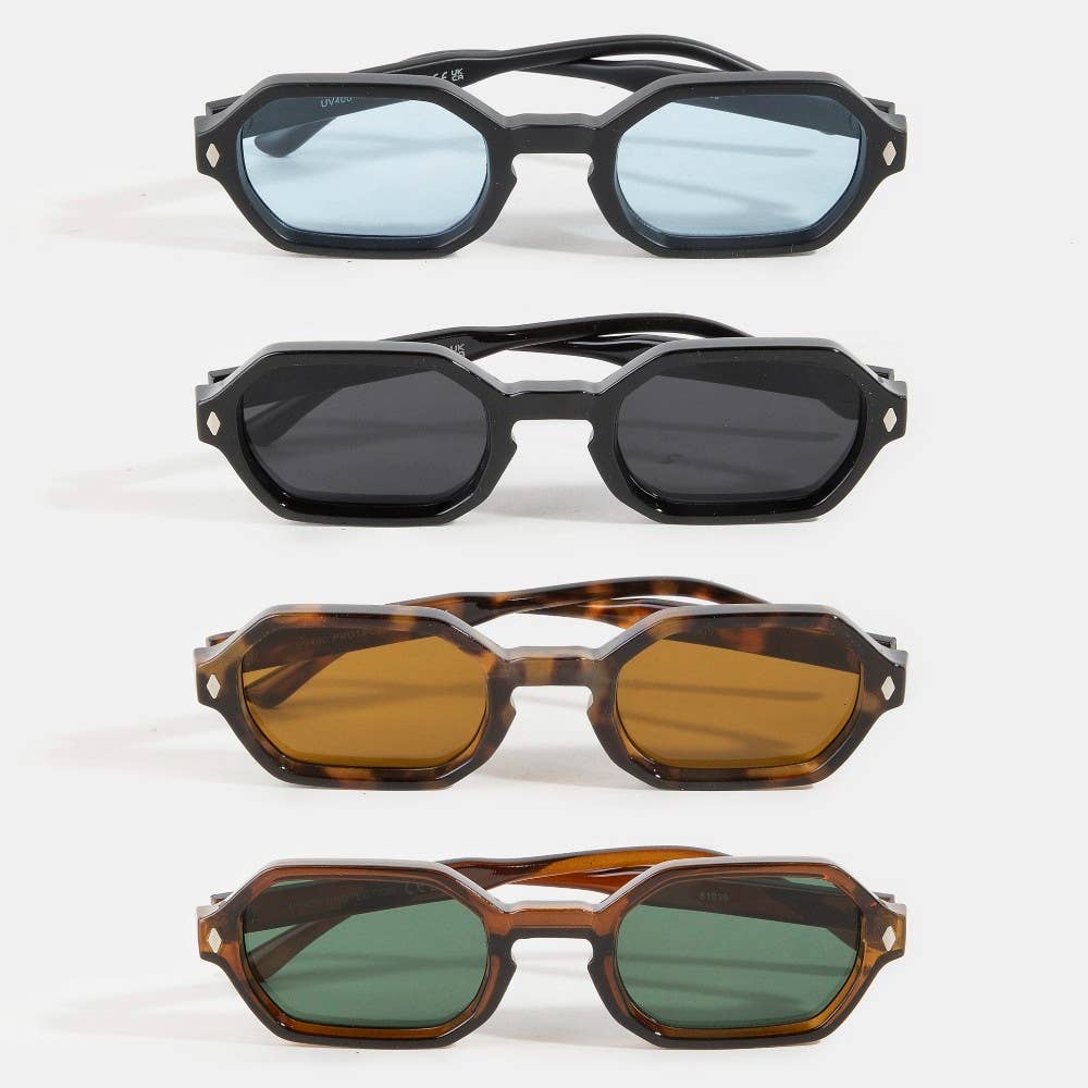 Sunglasses | Geometric Frame | Acetate | 100% UV Protection - Hyperbole