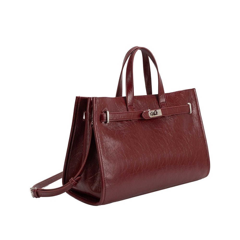 Sutton burgundy recycled vegan tote bag - Hyperbole