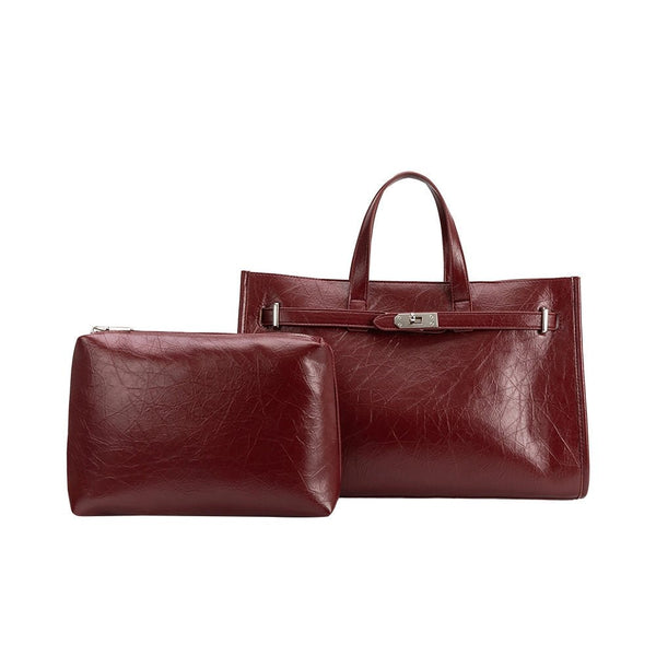 Sutton burgundy recycled vegan tote bag - Hyperbole