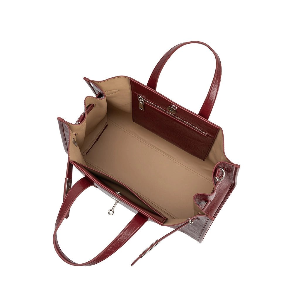 Sutton burgundy recycled vegan tote bag - Hyperbole