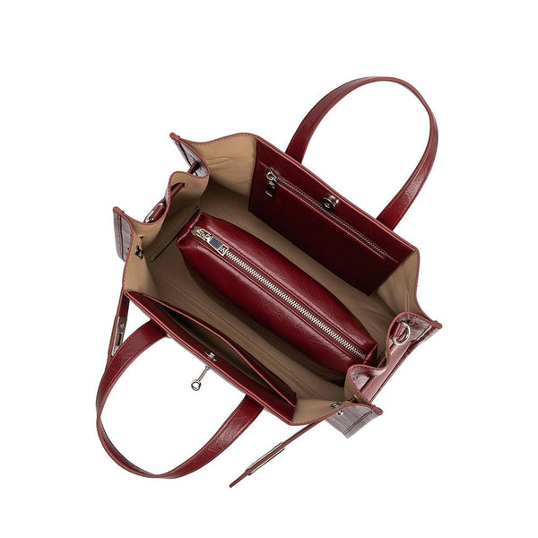 Sutton burgundy recycled vegan tote bag - Hyperbole