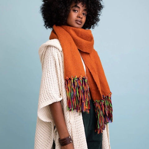 Blanket Tassel Scarf - Rust - Hyperbole