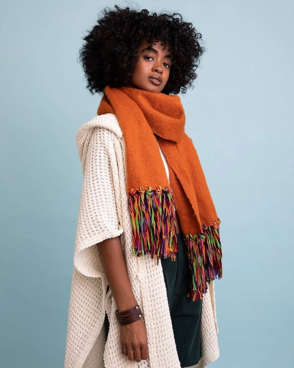 Blanket Tassel Scarf - Rust - Hyperbole