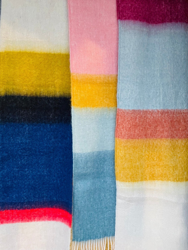Color Block Faux Mohair Scarf - Hyperbole