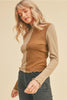 Gabrielle Earth-Tone Split Top - Hyperbole