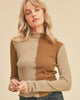 Gabrielle Earth-Tone Split Top - Hyperbole