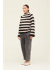 Lizzie Stripey Mock Neck Sweater - Hyperbole