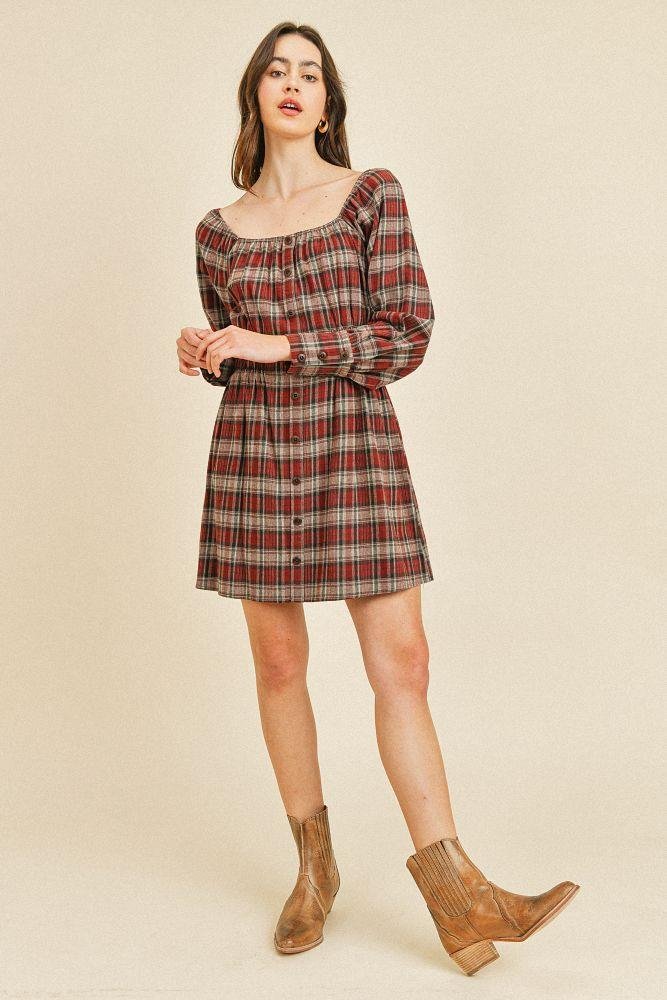 Louise Square Neck Dress - Hyperbole