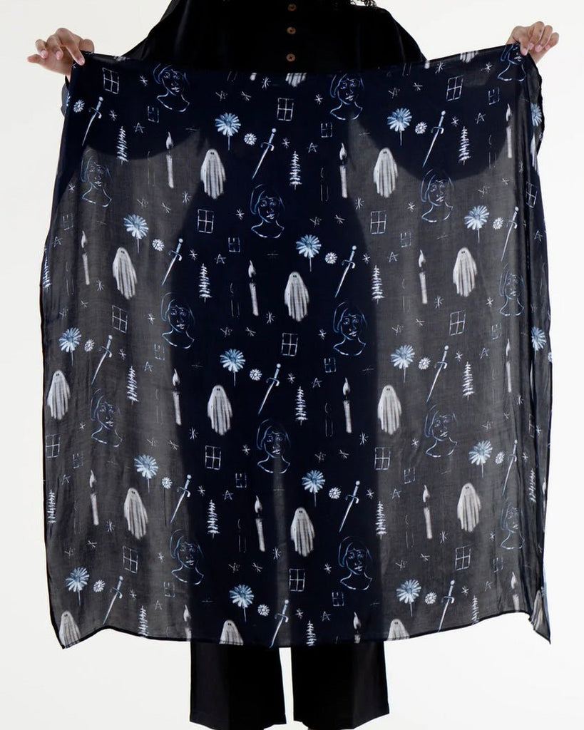 Silk Scarf in Haunted Print - Samantha Pleet - Hyperbole