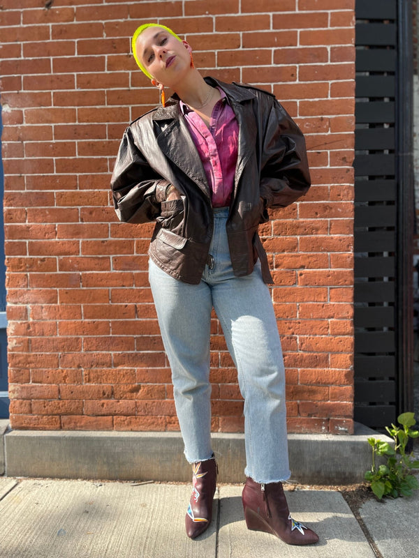 Super Happy Ghost Co. Abby Leather Jacket - Hyperbole