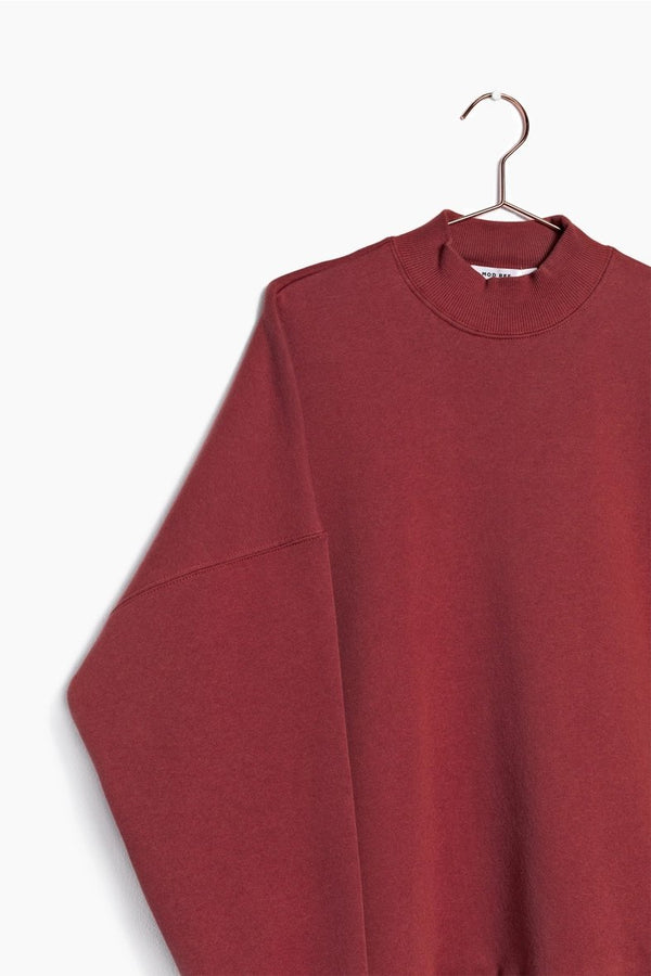 Troy Cotton-Blend Sweater in Brick - Hyperbole