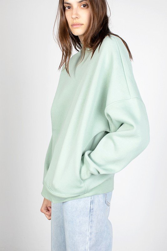 Troy Cotton-Blend Sweater in Sage - Hyperbole