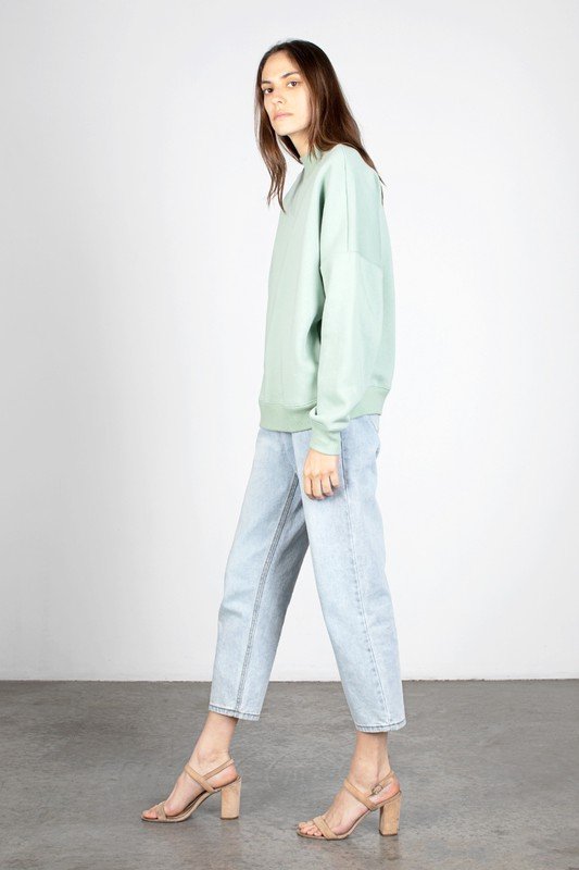 Troy Cotton-Blend Sweater in Sage - Hyperbole