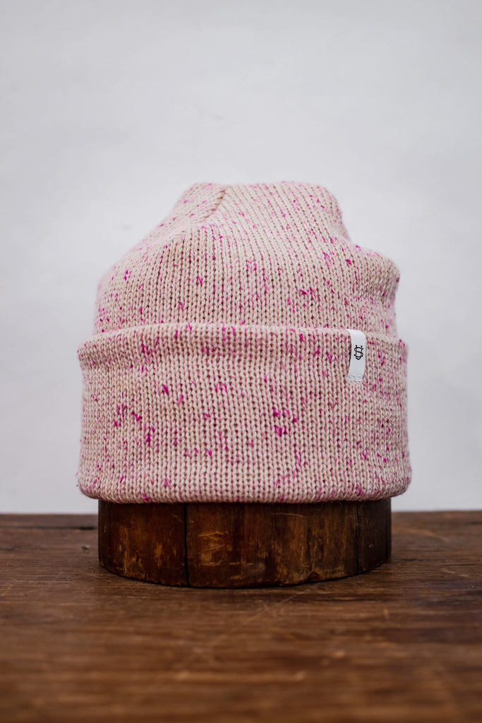 Tweed Ragg Wool Beanie - Cherry Blossom - Hyperbole
