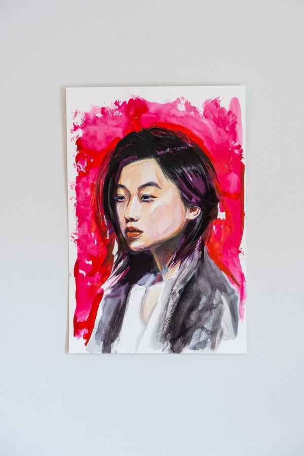 Woman in Red Portrait by Hodaya Louis - Hyperbole